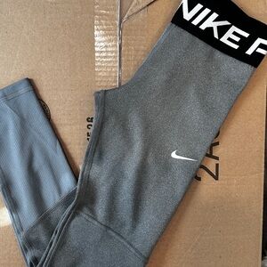 Nike Pro Gray Leggings Girls Youth Small